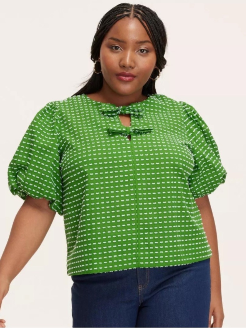 Target X Kate Spade Green Puff Sleeve Top SZ S NWOT